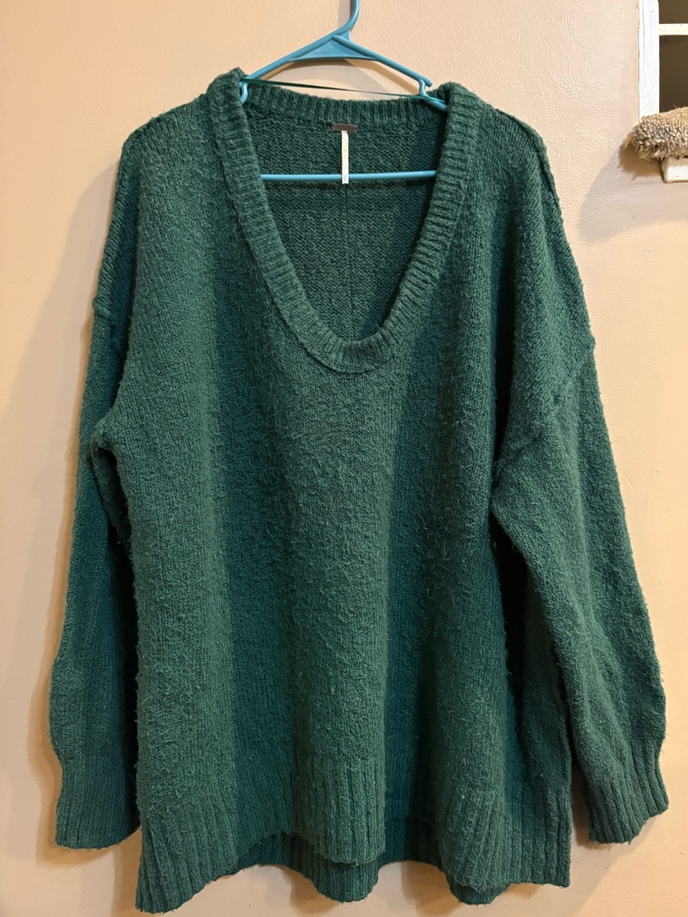 Free People Brookside Sweater Deep V-Neck Oversized Knit Sweater - Size M